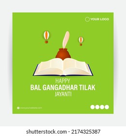 Vector Illustration For Bal Gangadhar Tilak Jayanti