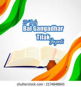 Vector Illustration For Bal Gangadhar Tilak Jayanti