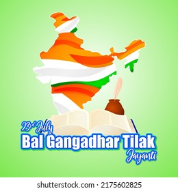 Vector Illustration For Bal Gangadhar Tilak Jayanti