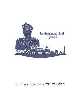 Vector illustration of Bal Gangadhar Tilak Jayanti social media story feed mockup template