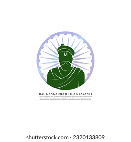 Vector illustration of Bal Gangadhar Tilak Jayanti social media story feed mockup template