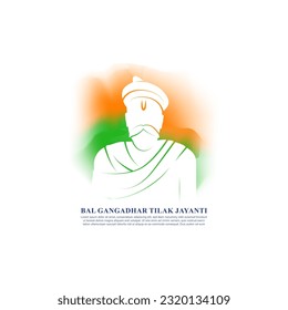 Vector illustration of Bal Gangadhar Tilak Jayanti social media story feed mockup template