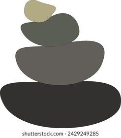 Vector Illustration of balance made of colored stones. Balance concept. Zen stones flat design style. Body massage stones.