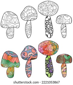 Vector Illustration of balance made of decorative stones for coloring pages. Color and outline set.