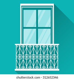 Vector illustration of balcony in flat style 