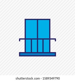 Vector illustration of balcony icon colored line. Beautiful tourism element also can be used as terrace icon element.