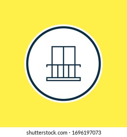 Vector illustration of balcony icon line. Beautiful tourism element also can be used as terrace icon element.