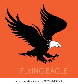 Vector illustration of a Bald Eagle hunting the prey.