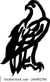 Vector illustration of a Bald Eagle silhouette