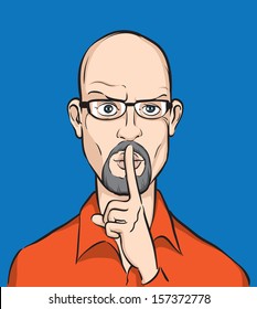 Cartoon Character With Bald Head And Glasses