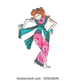vector illustration of a bali dancer