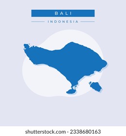 Vector de ilustración del mapa de Bali de Indonesia