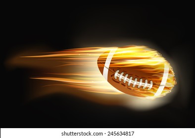 vector illustration ball for American football on fire