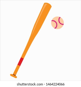 vector illustration of ball and baseball bat, eps 10