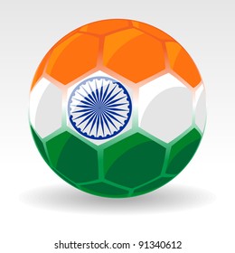 Vector illustration of a ball covered with Indian Flag on white background for Republic Day.