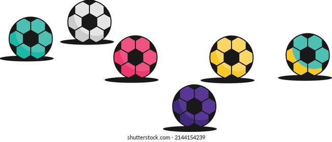 vector illustration of a ball icon with various colors, red, yellow, green, blue, etc