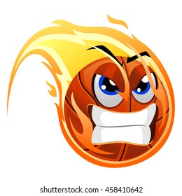 Vector Illustration of Ball Mascot on fire 