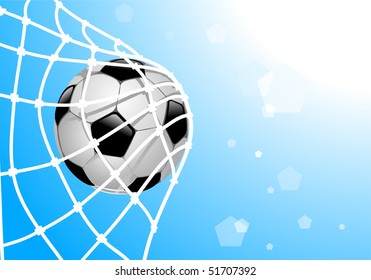 vector illustration of ball in net