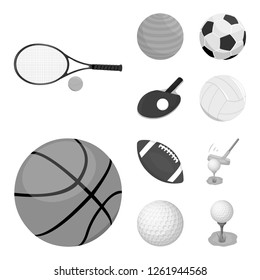 Vector illustration of ball and soccer icon. Collection of ball and basketball vector icon for stock.