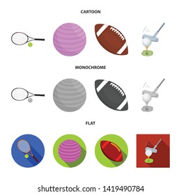 Vector illustration of ball and soccer icon. Set of ball and basketball stock symbol for web.