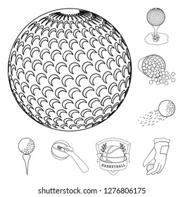 Vector illustration of ball and soccer symbol. Set of ball and basketball stock symbol for web.