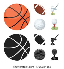 Vector illustration of ball and soccer symbol. Set of ball and basketball stock vector illustration.