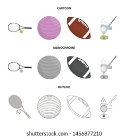 Vector illustration of ball and soccer symbol. Collection of ball and basketball stock vector illustration.