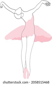 Vector illustration of ballerina. Вallet