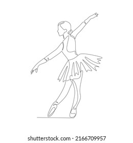 Vector illustration of ballerina drawn in line art style