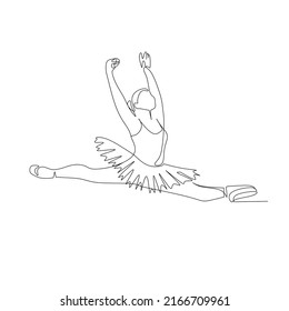 Vector illustration of ballerina drawn in line art style