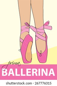 vector illustration of ballerina feet