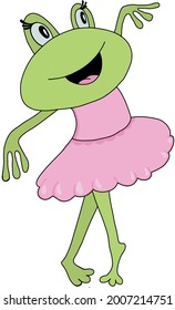 vector illustration the ballerina frog