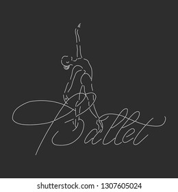 Vector illustration ballerina icon in dance. Design poster ballet school, dance studio