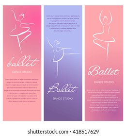 Vector Illustration Ballerina Icon In Dance. Design Poster Ballet School, Dance Studio