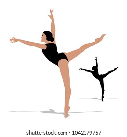 Vector illustration of Ballerina silhouette 