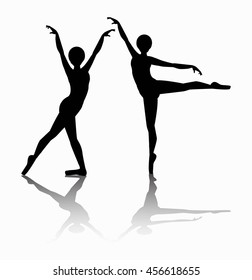 vector illustration of ballerina silhouette