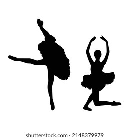 Vector illustration of ballet dancer silhouette