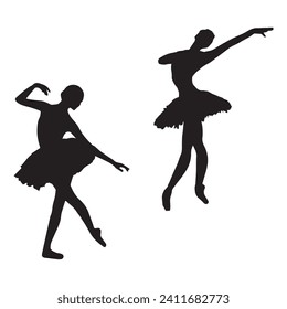 Vector Illustration of Ballet Dancer Silhouette