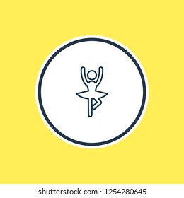 Vector illustration of ballet icon line. Beautiful activities element also can be used as ballerina icon element.
