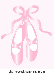 Vector illustration of ballet shoes.