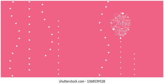 Vector illustration of balloon from calligraphic "AMOUR"- mean LOVE, written in French, on pink background for Valentine`s Day cards, posters, greetings, invitations, wedding design, prints, web.