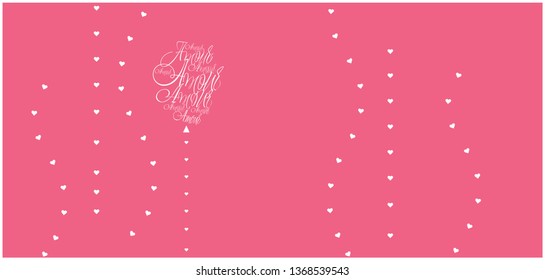 Vector illustration of balloon from calligraphic "AMOUR"- mean LOVE, written in French, on pink background for wedding design, Valentine`s Day cards, posters, invitations, greetings, prints, web.