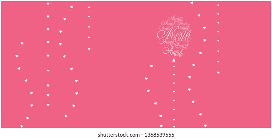 Vector illustration of balloon from calligraphic "AMOUR"- mean LOVE, written in French, on pink background for wedding design, Valentine`s Day greetings, invitations, cards, posters, prints, web.