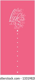 Vector illustration of balloon from calligraphic "LIEBE"- mean LOVE, written in German, on pale pink background for Valentine`s Day cards, wedding design, greetings, invitations, posters, prints, web.