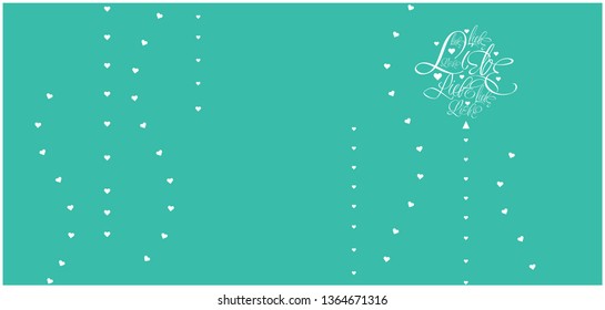 Vector illustration of balloon from calligraphic "LIEBE"- mean LOVE, written in German, on turquoise background for Valentine`s Day cards, posters, prints, invitations, greetings, wedding design, web.