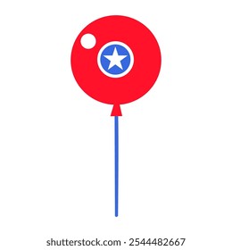 Ilustración vectorial de un globo de la colección de iconos de bandera estadounidense. Una celebración de la cultura y la identidad estadounidenses. Celebraciones del Día de la Independencia, un elemento decorativo en un