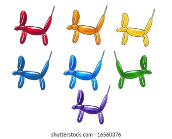 vector illustration of balloon dogs