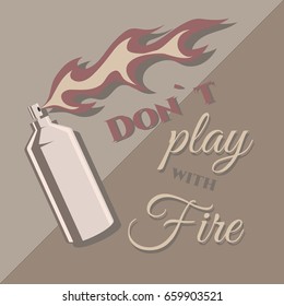 Vector illustration of the balloon with fire and lettering.