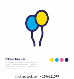Vector illustration of balloon icon colored line. Beautiful entertainment element also can be used as helium icon element.