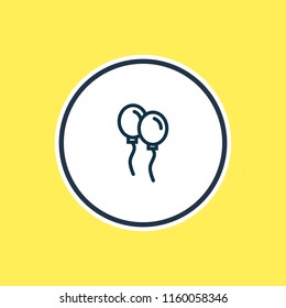 Vector illustration of balloon icon line. Beautiful celebrate element also can be used as helium icon element.